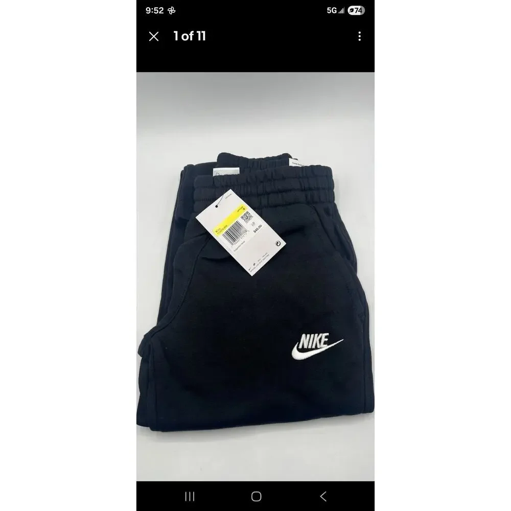 New Nike Boys Sportswear Club Fleece Pants Black Size S Small FD3010-010